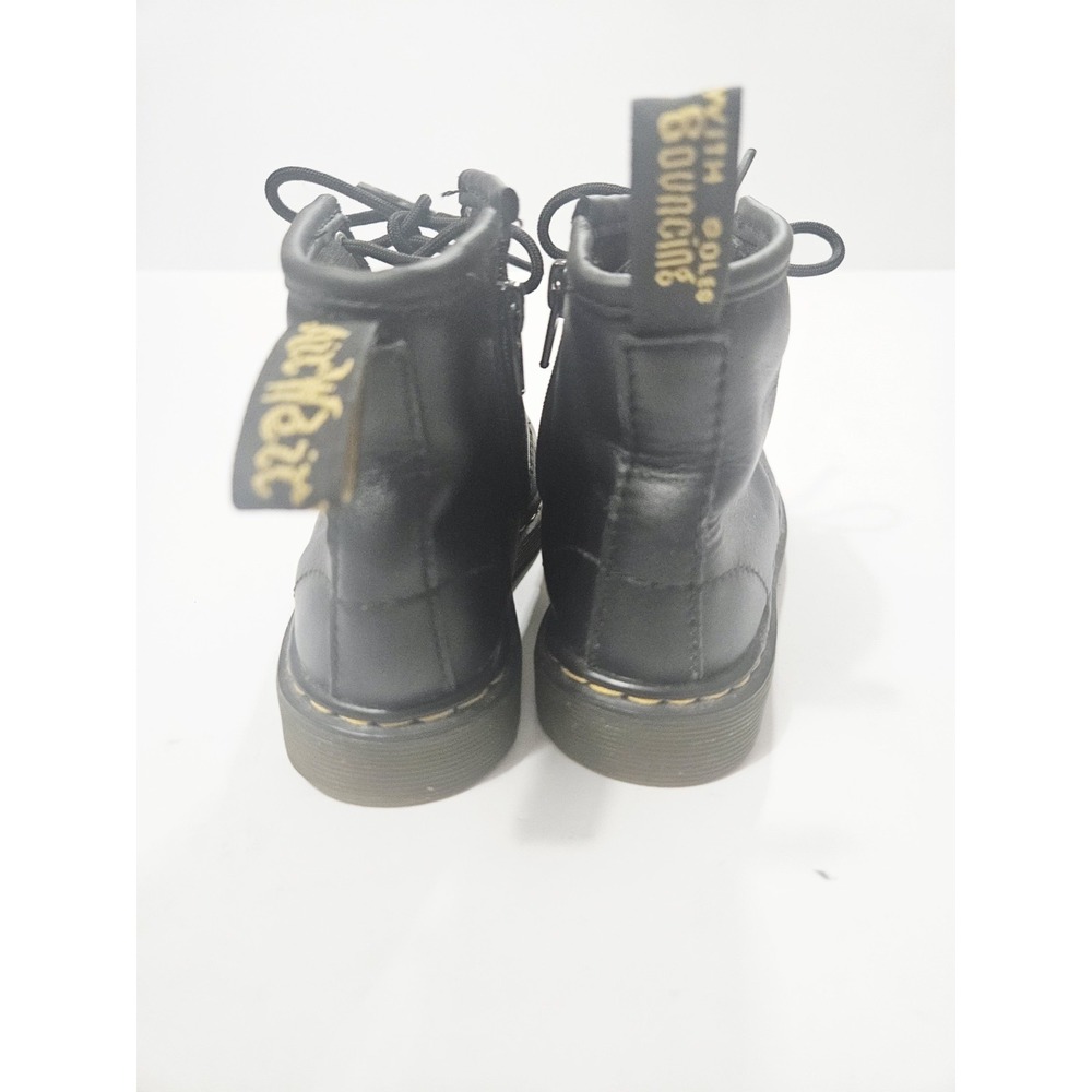 Dr Martens Toddler Kids Size 9 US Black Leather Boots Zip Side Unisex AW004 - Picture 5 of 9